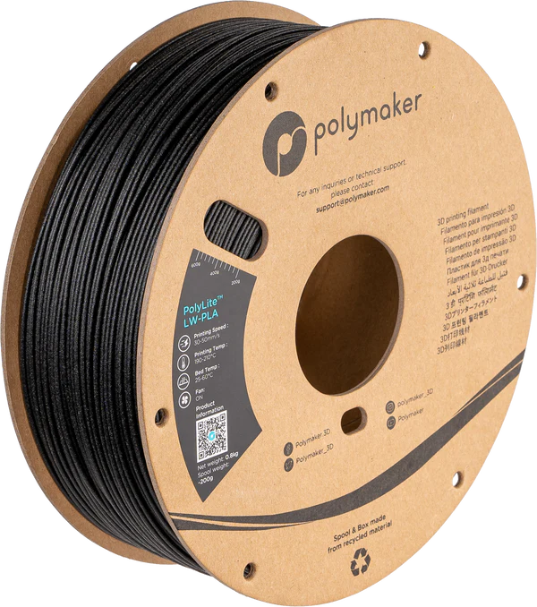 Polymaker Polylite LW PLA Black 800g 1.75mm Filament