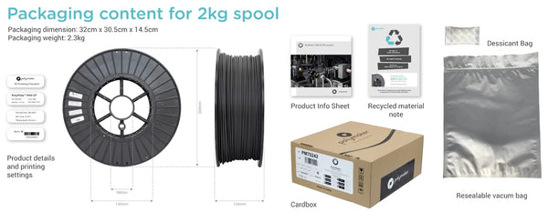 Polymaker PolyMide PA6-CF 2.0kg 1.75mm 3D Printing Filament - Packaging