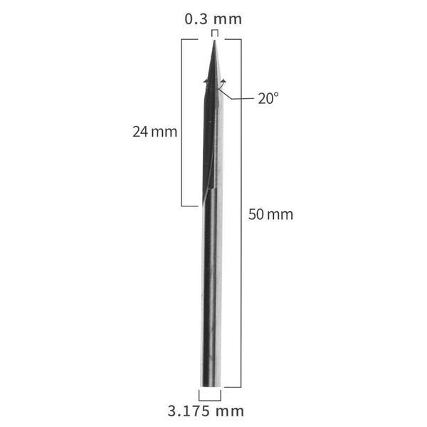 Snapmaker 2.0 Straight Groove V bit dimensions